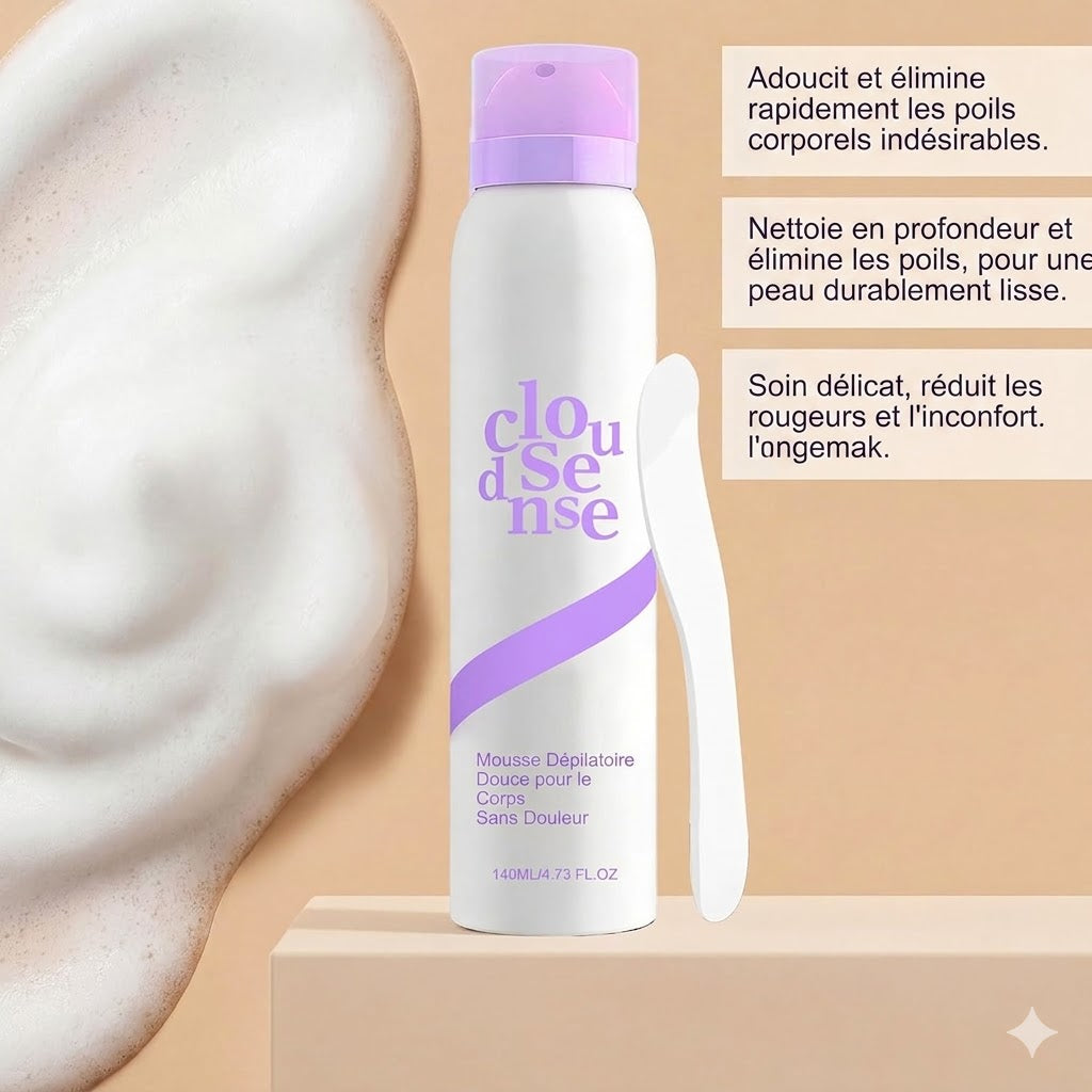 CloudSense™ – La Mousse Dépilatoire Douce Pour Une Peau Lisse en Quelques Minutes
