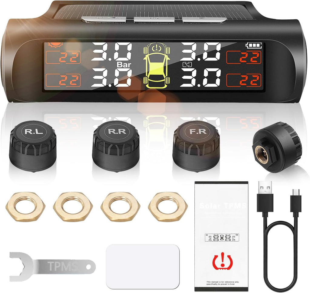 TPMS Système solaire de surveillance de la pression des pneus de voiture – Surveillez vos pneus en temps réel