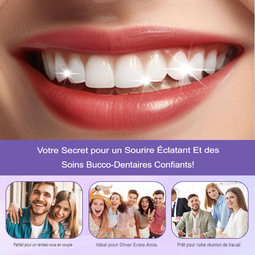 Bandes Blanchissantes Violettes V34 – Sourire Blanc Instantané en 30 Minutes