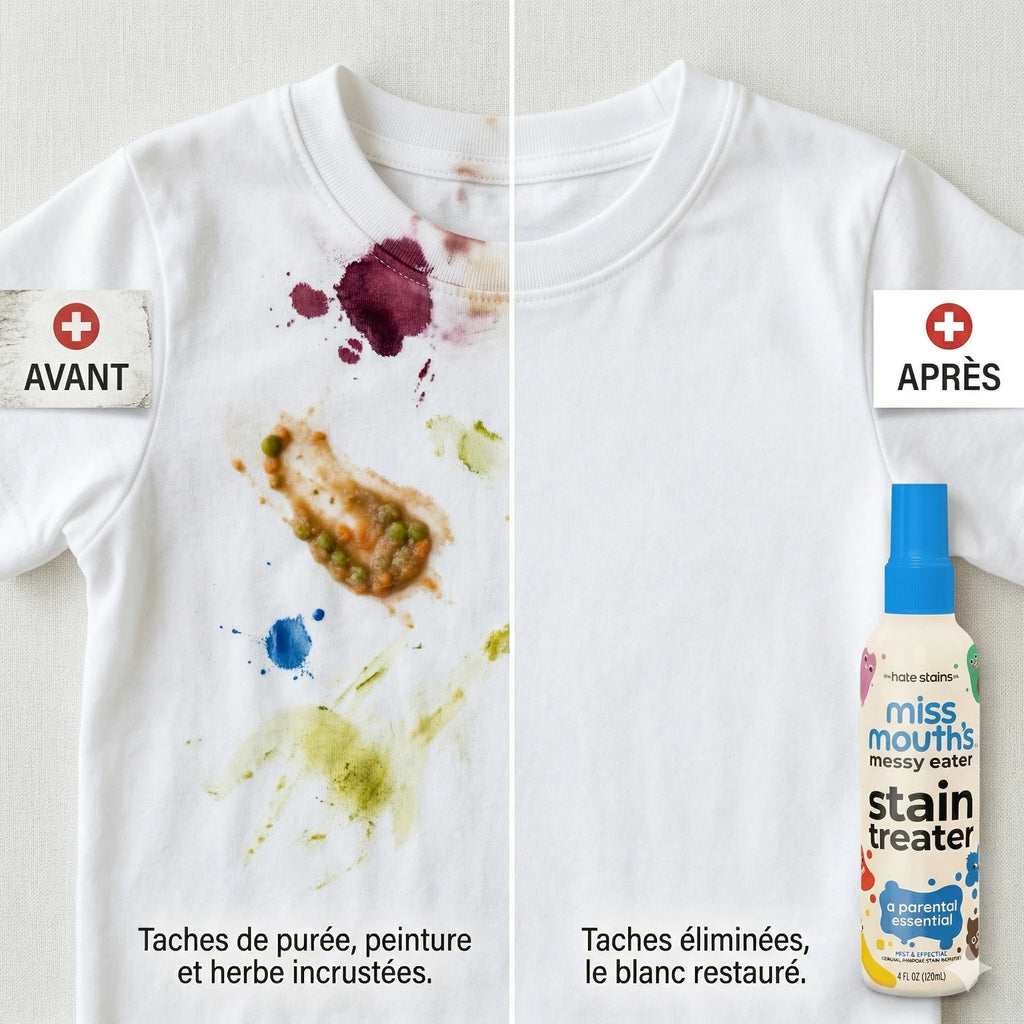 Messy Eater – Le Spray Magique Anti-Taches Qui Sauve Vos Vêtements