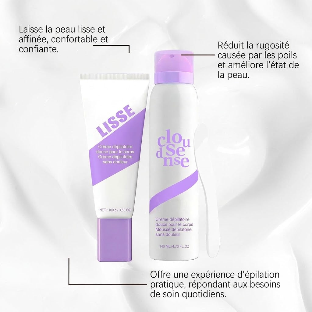 CloudSense™ – La Mousse Dépilatoire Douce Pour Une Peau Lisse en Quelques Minutes