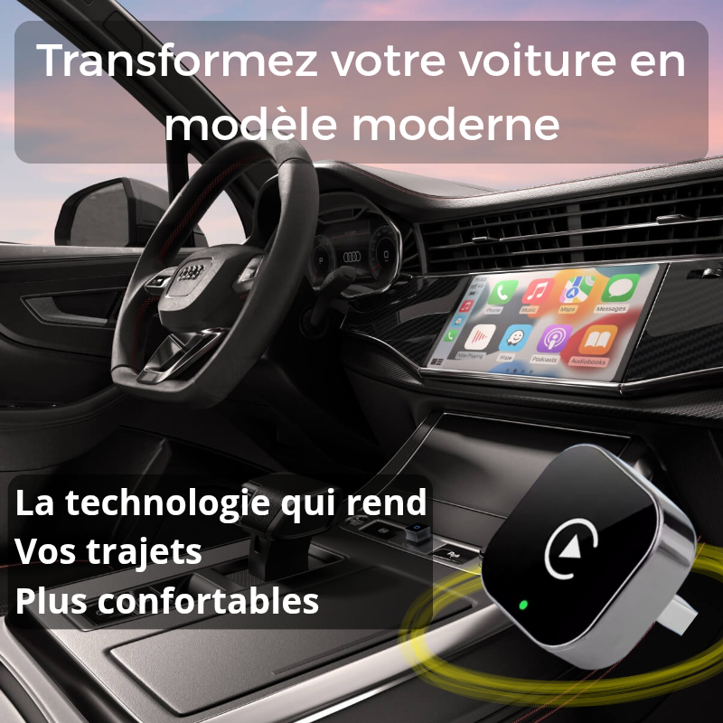 Adaptateur sans fil CarPlay et Android Auto